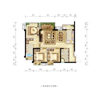 万达天澜D1户型110㎡