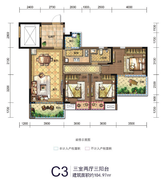 翡丽公馆C3户型图