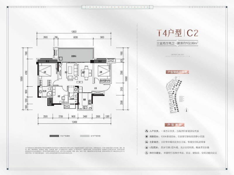  东原凯越·印江山T4户型C2户型图