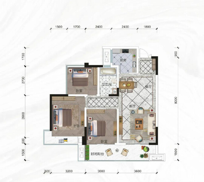 状元府邸D2户型户型图