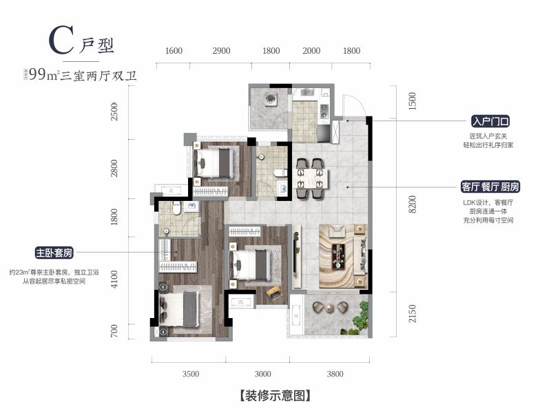 C户型户型图