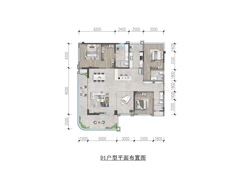 朗诗大发江屿湾200㎡样板间实景拍摄