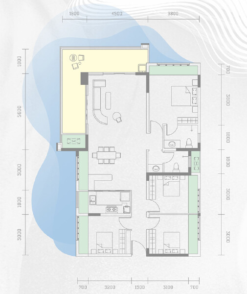 E2四室两厅两卫户型图