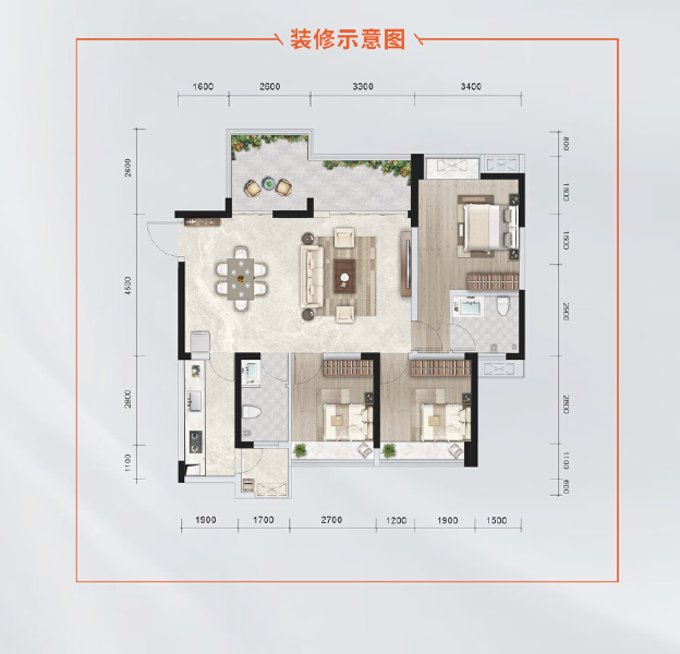 A3户型（106㎡）户型图