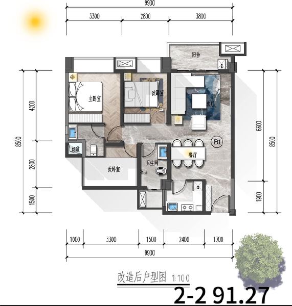 2-2户型图