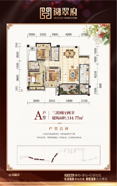 阅翠府A户型114.77㎡户型图