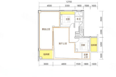 D5户型，3室2厅2卫1厨，建筑面积约133.09平米