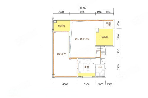 D1户型，3室2厅2卫1厨，建筑面积约127.12平米户型图