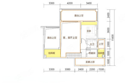 D4户型，2室2厅2卫1厨，建筑面积约116.04平米