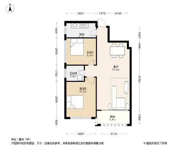 花渔洞实验小学，2室2厅1卫，66.5㎡，简装，售价18.8万