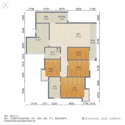 时代蝴蝶湾，5室2厅2卫，150.22㎡，售价129.00万